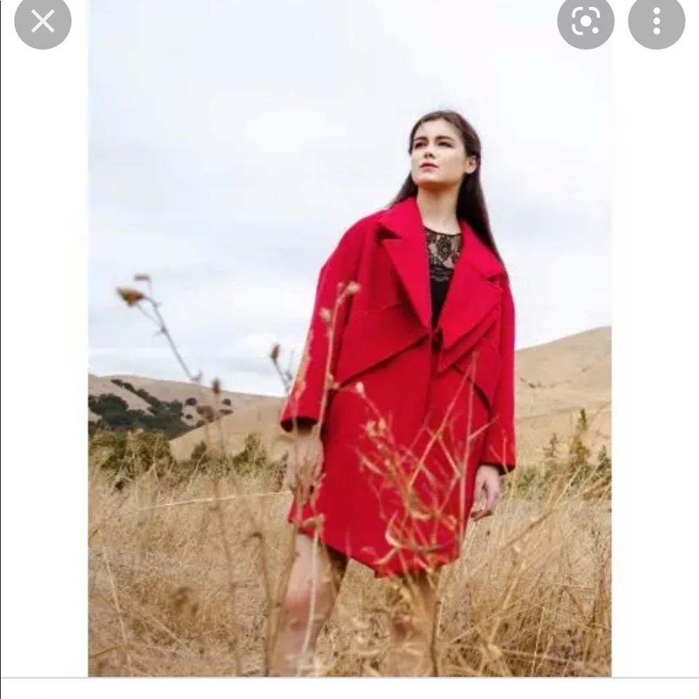 Bellenista Red Wool Blend Coat